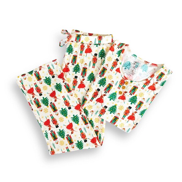 Millie + Roo Women's Long Sleeve Bamboo Pajama Set-XS Holiday Nutcracker NEW - Picture 4 of 4